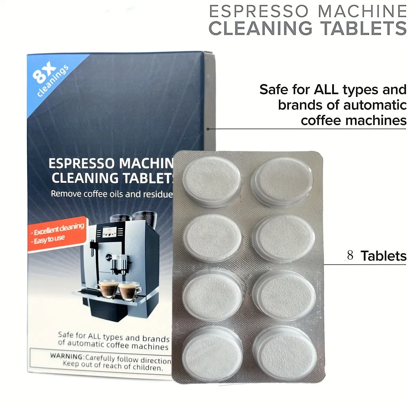Backflush Tablet Cleaner - เม็ดทำความสะอาดเครื่องชงกาแฟเอสเพรสโซ ขจัดตะกรัน-น้ำยาล้างน้ำมัน-น้ำยาทำความสะอาด-เม็ดทำความสะอาดพิเศษสำหรับกาแฟ