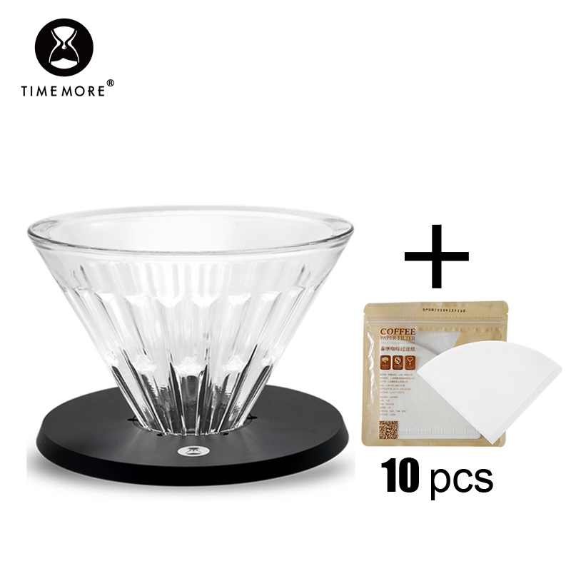 Coffee Equipment Cleaner - Timmore แก้วกรองกาแฟแบบใช้ซ้ำได้ถ้วยหยดแบบใช้มือส่งกระดาษกรอง10ชิ้นสำหรับเดินทางสำนักงานห้องครัวบ้าน