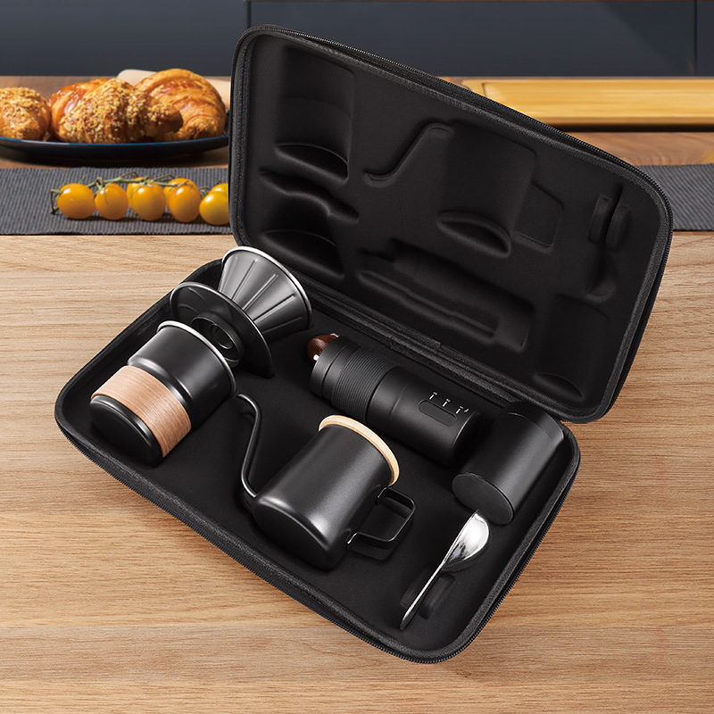 Coffee Equipment Gift Set - ชุดหม้อต้มกาแฟแบบชงด้วยมือ, เครื่องชงกาแฟแบบพกพา, อุปกรณ์ชงกาแฟสำหรับตั้งแคมป์กลางแจ้ง, ชุดของขวัญครบชุด