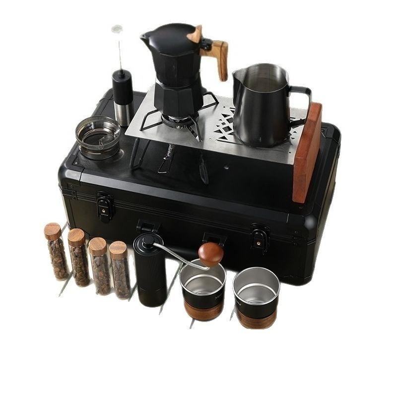 Coffee Equipment Gift Set - ชุดกล่องของขวัญ กาต้มกาแฟแบบชงมือ อุปกรณ์กาแฟสำหรับตั้งแคมป์กลางแจ้ง อุปกรณ์จัดเก็บ