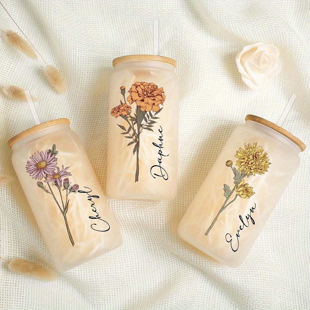 แก้วแก้วใสลายดอกไม้ประจำเดือนเ - Coffee Equipment Names บทวิจารณ์และราคา