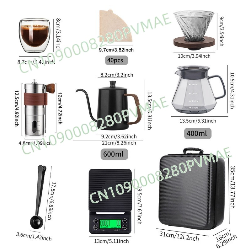 ชุดกาแฟดริปแบบพกพา สำหรับตั้งแ - Coffee Equipment Gift Set บทวิจารณ์และราคา